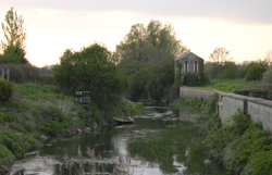 The banks of the river where the gaol once stood